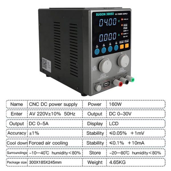 منبع تغذیه هوشمند SUGON 3005D - تصویر 6