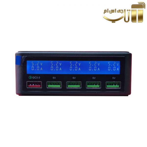 مولتی شارژر 5 پورت ایزی فیکس EF-818 با نمایشگر هوشمند LCD