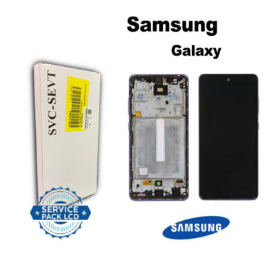 تاچ ال سی دی گوشی موبایل سامسونگ SAMSUNG A52 (4G) / A525 , A52 (5G) / A526 , A52S / A528 اورجینال سرویس پک شرکتی مشکی بافریم
