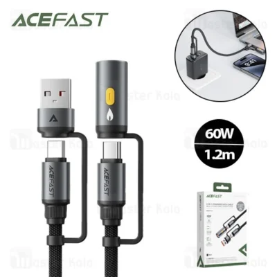 کابل Type-C به Type-C چندکاره ایس فست ACEFAST J6 Acewire Pro طول 1.2 متر توان 60 وات