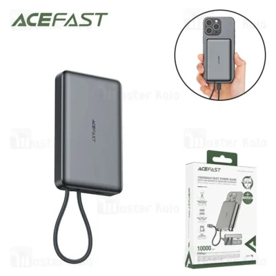 پاوربانک وایرلس 10000 مگ سیف ایس فست ACEFAST M18 توان 20 وات همراه با کابل متصل