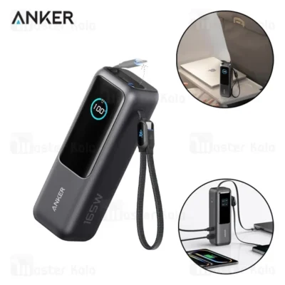 پاوربانک 25000 انکر Anker A1695 Zolo Power Bank توان 165 وات همراه با کابل متصل