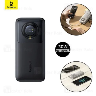 پاوربانک 20000 بیسوس Baseus NOMOS PPLSL01-20 توان 30 وات با کابل لایتنینگ جمع شونده