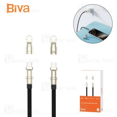 کابل Type-C به Type-C بیوا Biva C-36CC Zinc Alloy Lanyard Data Cable طول 1.2 متر توان 60 وات