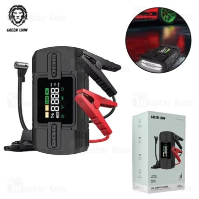 پاوربانک 12000 و کمپرسور باد و جامپ استارتر خودرو گرین لاین Green Lion 12V Jump Starter GN12VJUSTBK