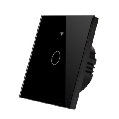 کلید تک پل هوشمند لمسی TUYA مشکی با قابلیت کنترل از طریق WiFi و RF