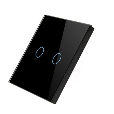 کلید دو پل لمسی ریموتی RF433 مشکی