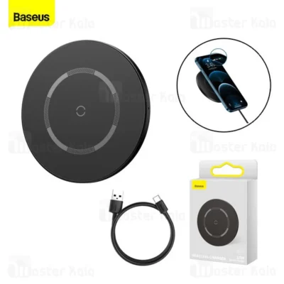 شارژر وایرلس بیسوس Baseus Simple Magnetic Wireless Charger WXJK-E01 توان 15 وات به همراه کابل