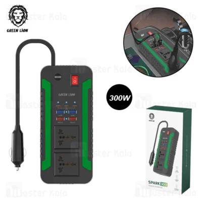 شارژر فندکی و چند راهی برق خودرو گرین لاین Green Lion Spark 300 Power Inverter توان 300 وات