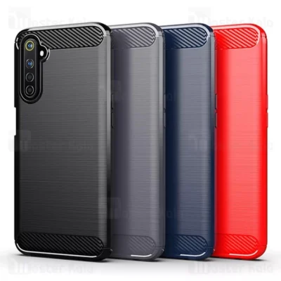 قاب محافظ ژله ای ریلمی Realme 6 Pro Rugged Armor Fiber Carbon