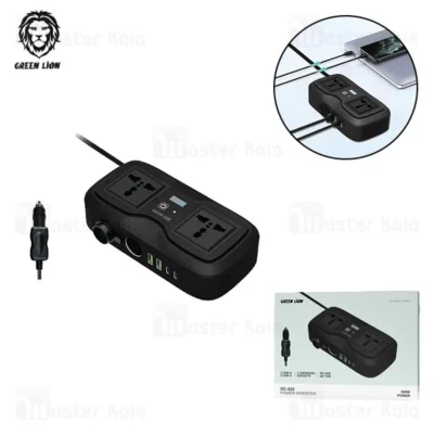 شارژر فندکی و چند راهی برق خودرو گرین لاین Green Lion GC-233 Power Inverter توان 200 وات