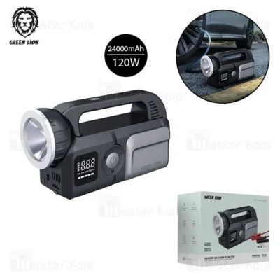 پاوربانک 24000 و کمپرسور باد و جامپ استارتر خودرو گرین لاین Green Lion Savior 12V Jump Starter