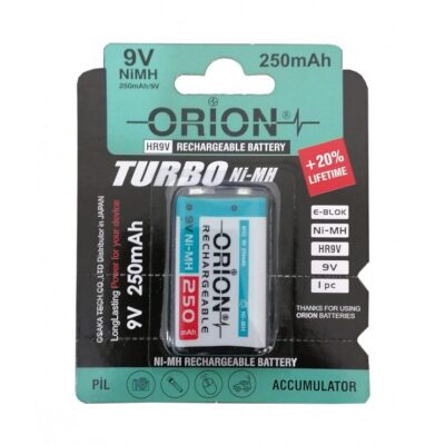 باتری 9 ولت 250mAh کتابی قابل شارژ مارک ORION