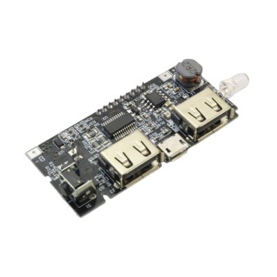 ماژول ساخت پاوربانک دارای نمایشگر و دو خروجی 5V 1A , 2.1A USB
